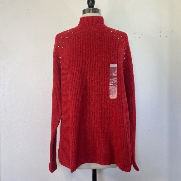 Liz Claiborne Sweaters - Liz Claiborne Womens Sweater XXL Cabaret Red Pullover Long Sleeves Rhinestones